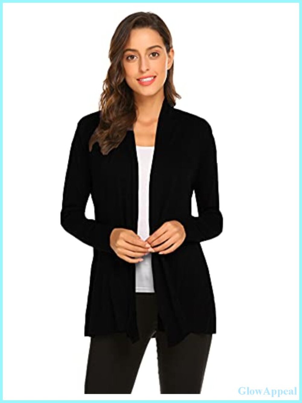 Womens Lightweight Long Sleeve Cardigan Open Front Drape Duster Knit 95%